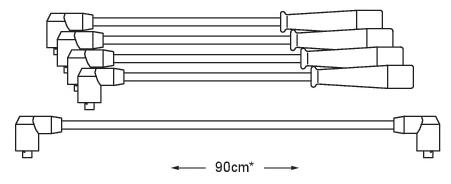 CABLE DE BUJIAS RENAULT R-19 BOBINA 90CM  AÑO 81/89