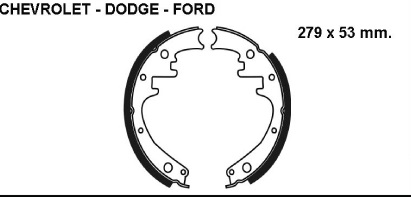 ZAPATAS FRENO CHEV PICK-UP C-10/C-20/D-20/F-100 MED:279X53