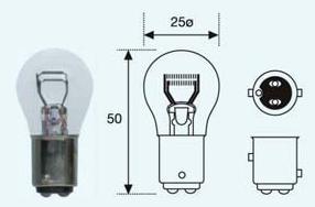 LAMPARA 12V 21W 2 POLOS P/DESP COD MARELLI:852810
