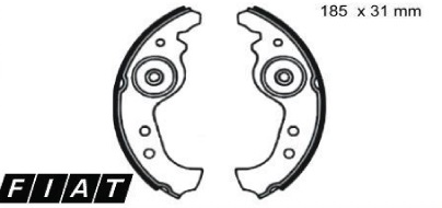 ZAPATAS FRENO FIAT 128/DUNA/REGATTA MED:185X31
