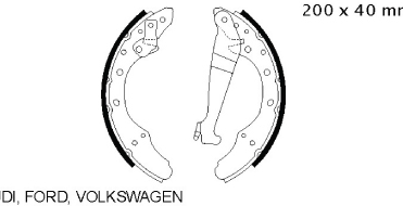 ZAPATAS FRENO VW FOX/GOLF/POLO/SURAN/VOYAGE MED:200X40  895/1