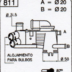 TERMOSTATO VW GOL/FOX  MOT 1000 MSI